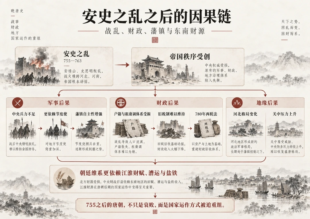 安史之乱之后的因果链:战乱、财政、藩镇与东南财源