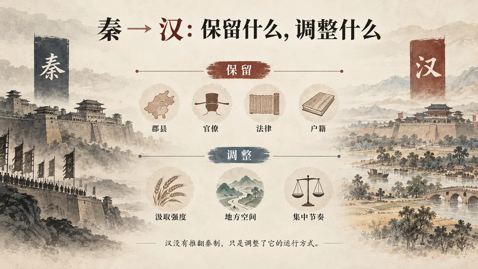 秦到汉：保留什么，调整什么